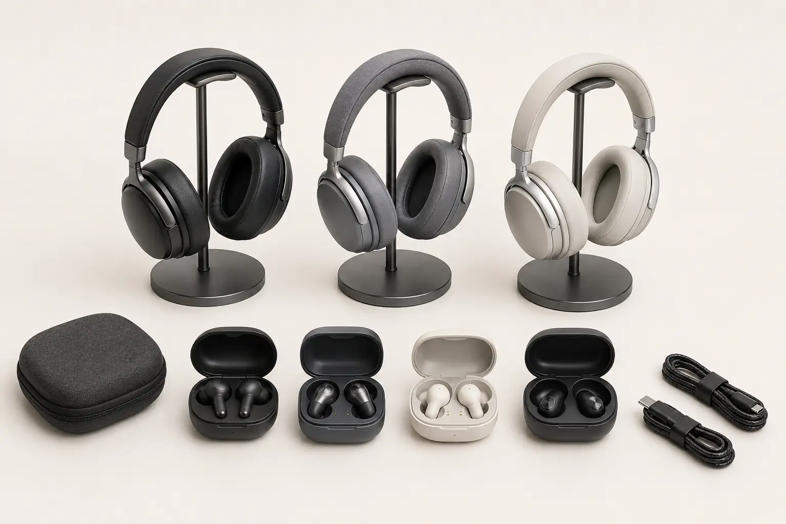 ภาพจำลองสินค้าแบบสมจริง หูฟัง QuietComfort และ True Wireless สำหรับรับซื้อ Bose สำหรับหน้ารับซื้อ Bose