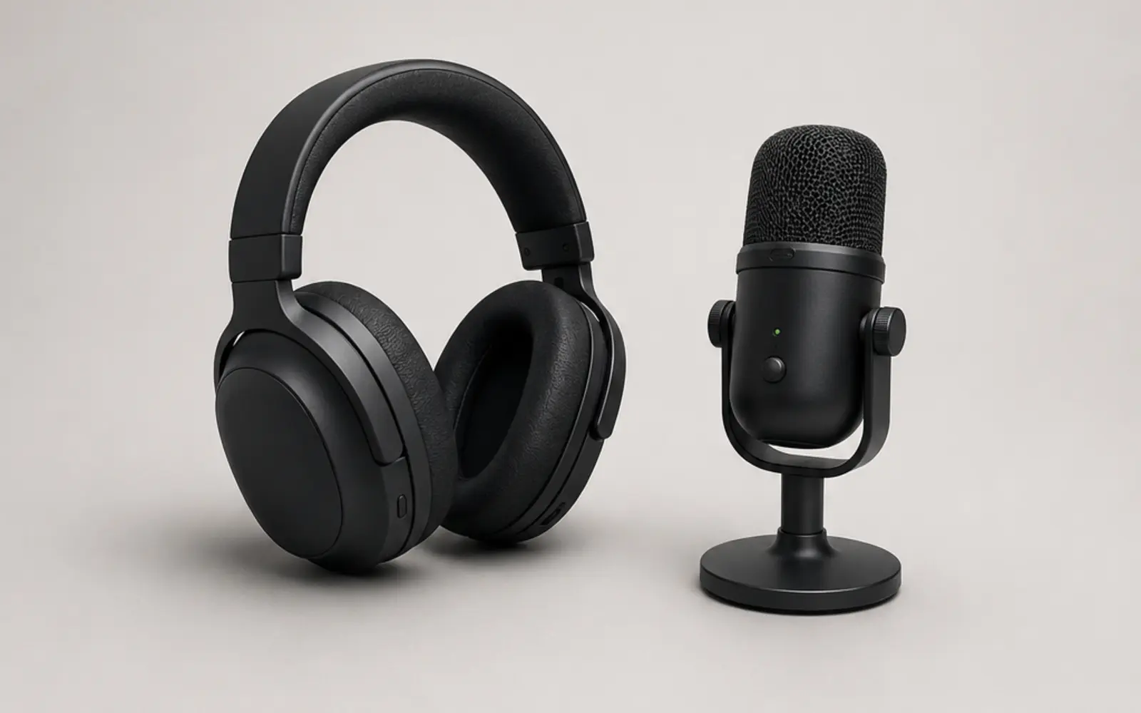 ภาพจำลองสินค้าแบบสมจริงหูฟังและไมโครโฟนเกมมิ่ง Razer จัดวางเต็มสัดส่วน สำหรับหน้ารับซื้อ Razer