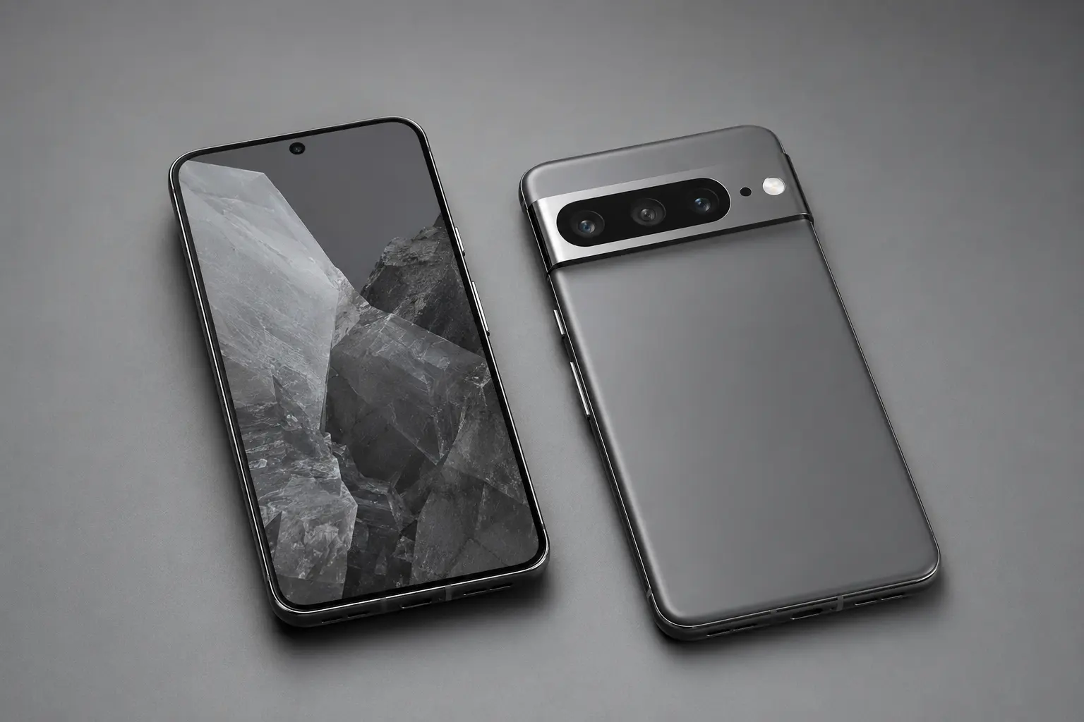 ภาพจำลองสินค้าแบบสมจริง Google Pixel Pro พร้อมกล้องบาร์ กลุ่ม Google Pixel